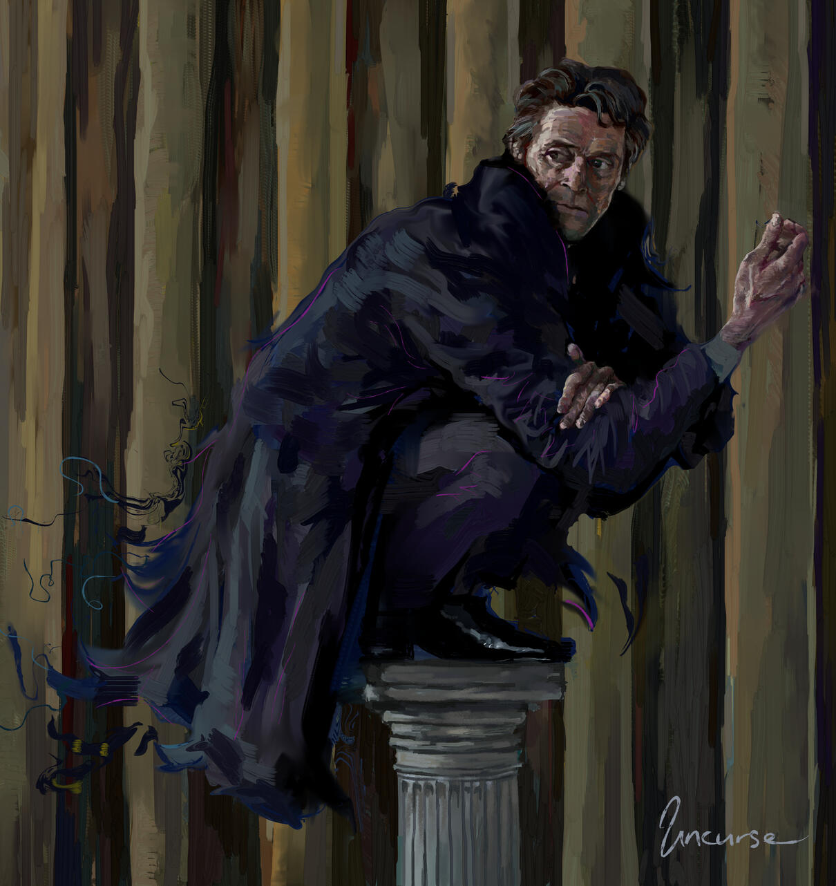 Digital art painting study of Willem Dafoe from a Photoshoot Picture