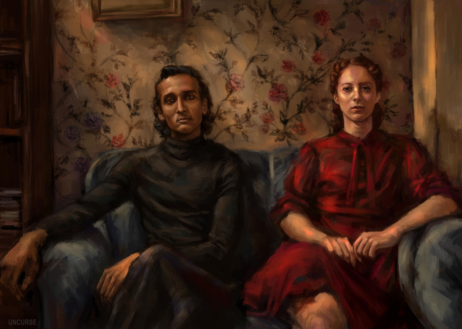 Digital fanart painting of Interview With The Vampire characters Armand and Madeleine